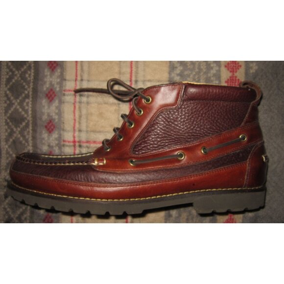 LL Bean Allagash Bison Chukka Men's Boots Brown Bison Men's US 14 W EE Leather - Picture 1 of 7